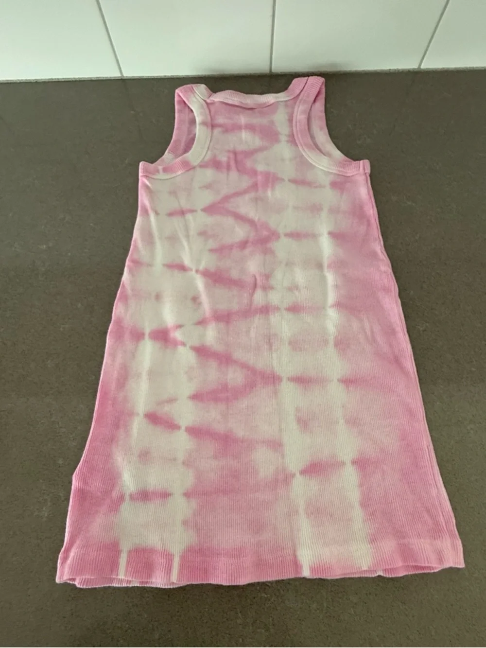 NWOT Girl XS (4) Gap Rib Pink & White Tye Die Tank Dress New